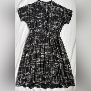 Target Black and Cream Geometric Midi Dress